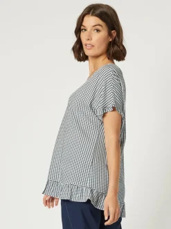 Check Me Out Ruffle Top - Navy