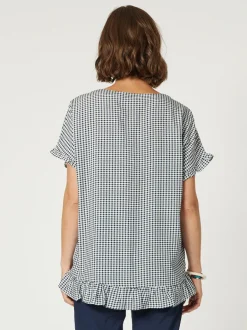 Check Me Out Ruffle Top - Navy