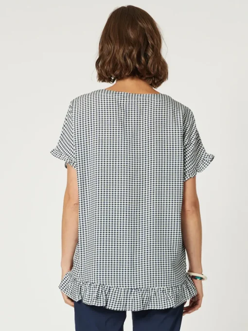 Check Me Out Ruffle Top - Navy