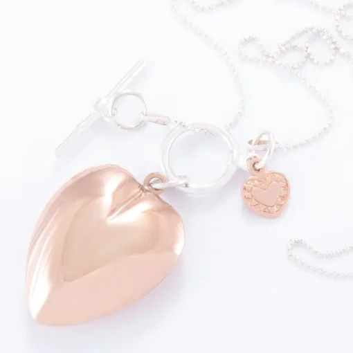 Long Sterling Silver Ball Chain Necklace with Rose Gold 1950 King George Penny