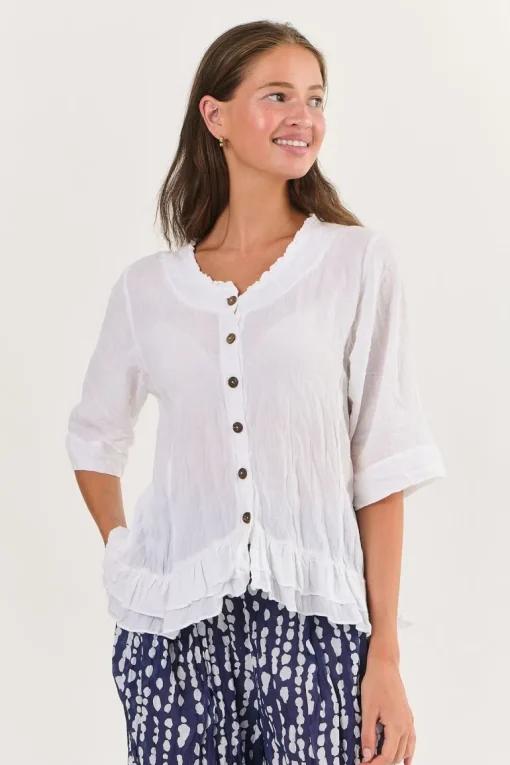 Namastai - N70 Top - White - Womens Fasion
